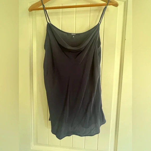 Washable Stretch Silk Cowl Neck Cami Navy - Picture 2 of 3